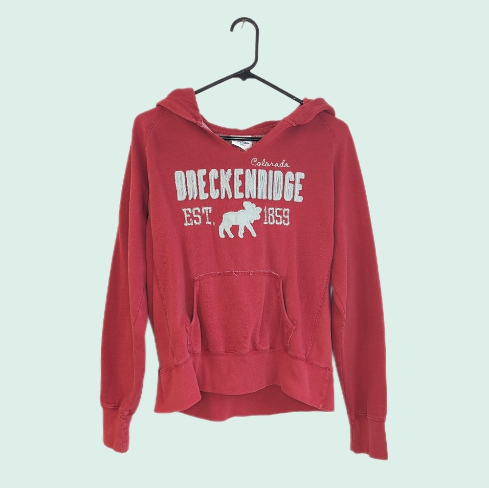 2000s Breckenridge Colorado Embroidered Lightweight Hoodie